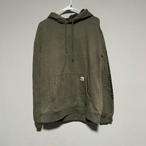 Eddie Bauer Workwear Mens Green Foreman Fit Pullover Hooded Sweatshirt Sz Large